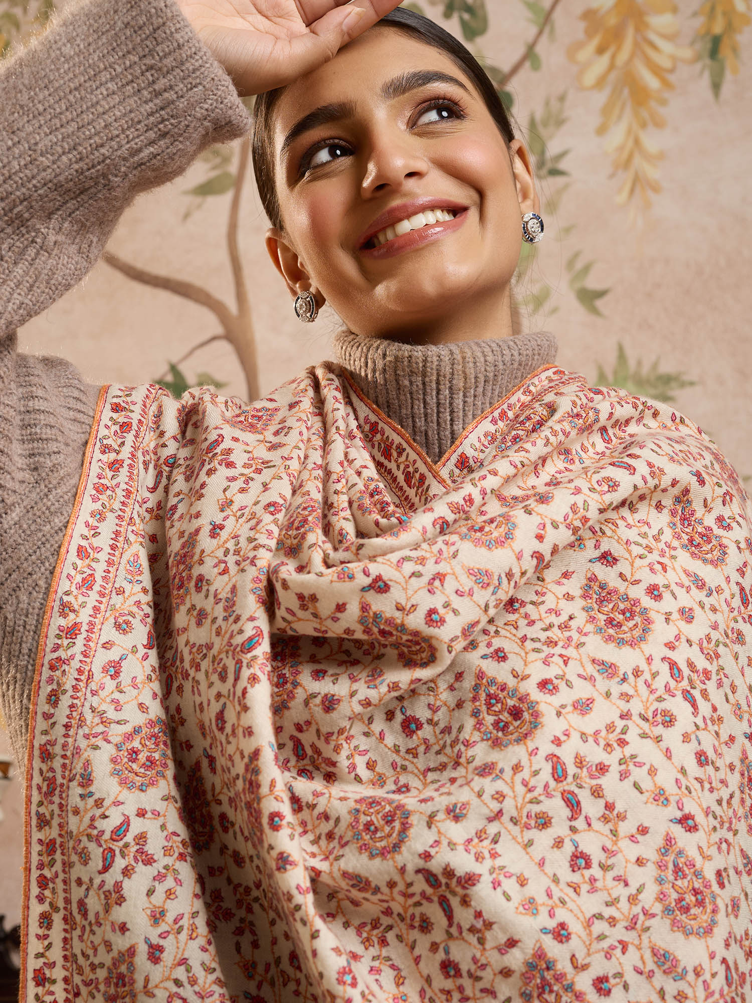 Nazaara Jaal Handloom Pashmina Shawl - Whisper White - KCS Kashmir