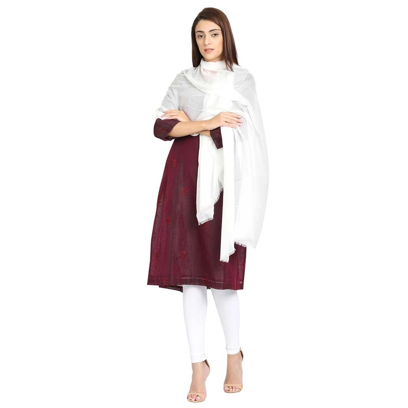 ImageOffwhite-Ivory Silky Classic Stole