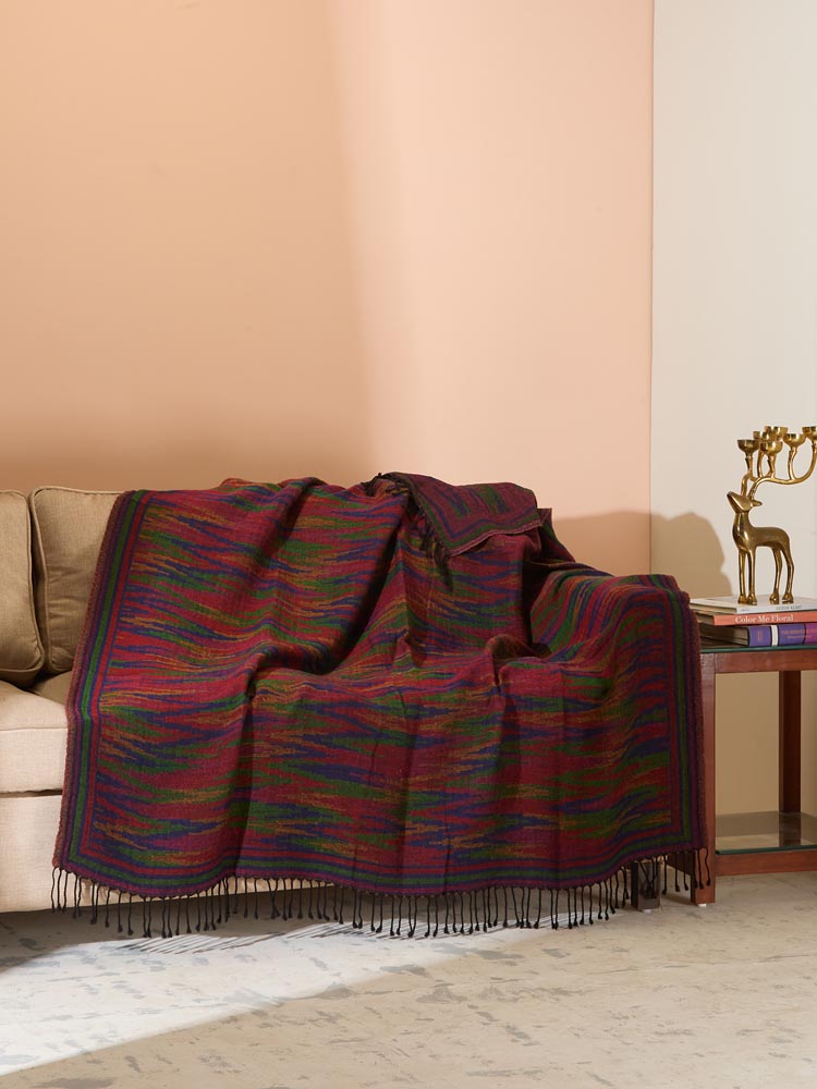 Ikat-e-Khaas Merino Wool Throw Blanket - Mystic Multi