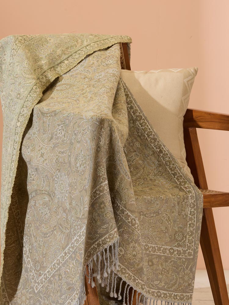 Warm Earth Merino Wool Throw - Sand Beige