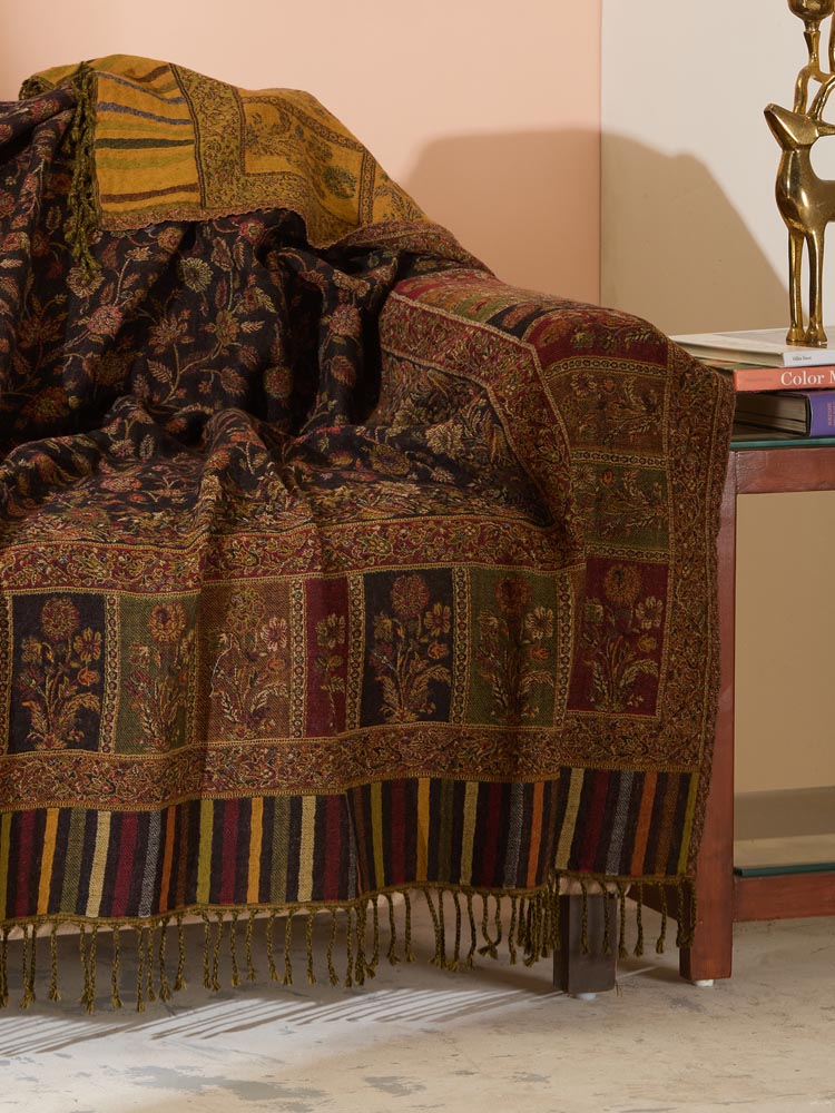 Kashmir Clay Merino Wool Throw - Mahogany Brown