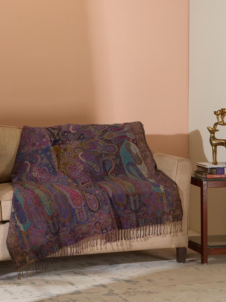 Vineyard Wine Vintage Paisley Throw