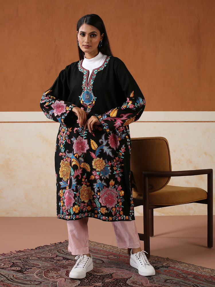 Gulshera Ari Hand Emb Wool Phiran  Mumbai Multi
