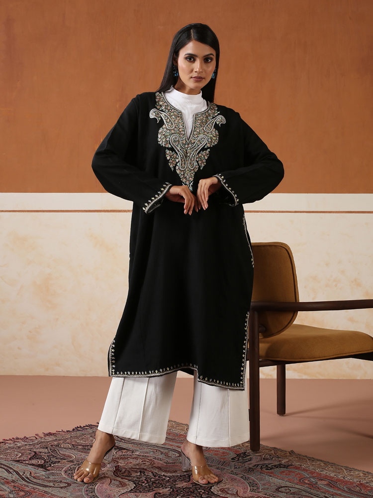 Zinc & Black Ari Wool Phiran