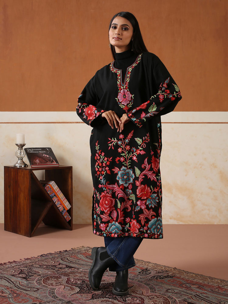 Malligai Phool Ari Wool Phiran - Poppy, Black