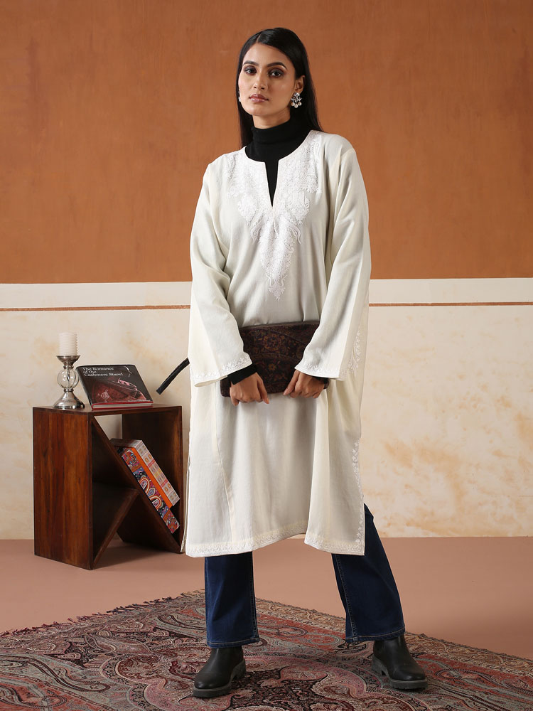 Paiseykaar Ari Wool Phiran - Tonal Ivory