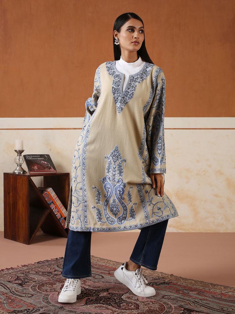 Fawn & Granite Ambi Jaal Wool Phiran