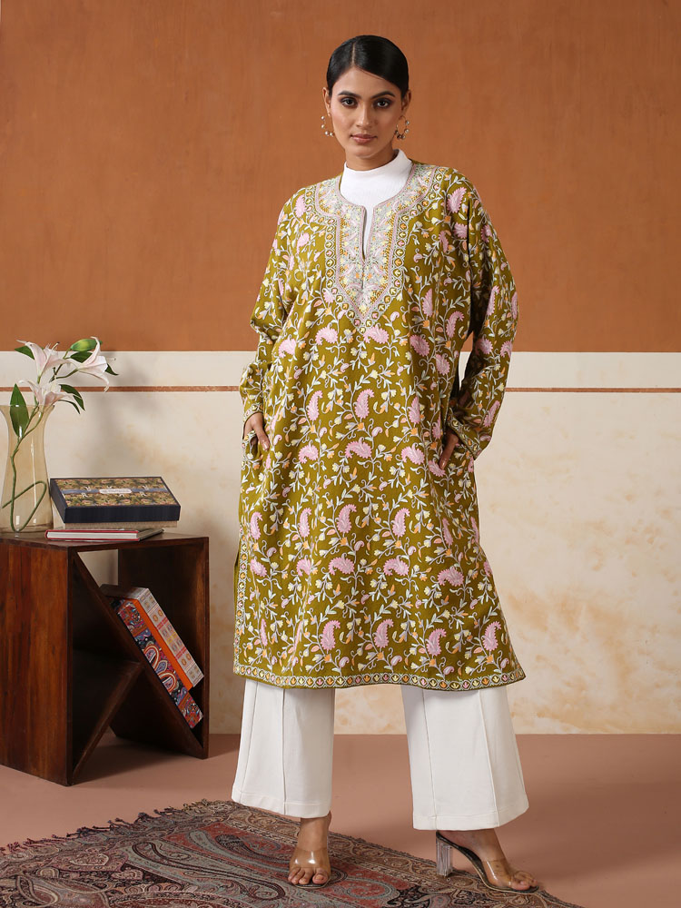 Ibtidaa Jaal Wool Phiran - Mehendi Green
