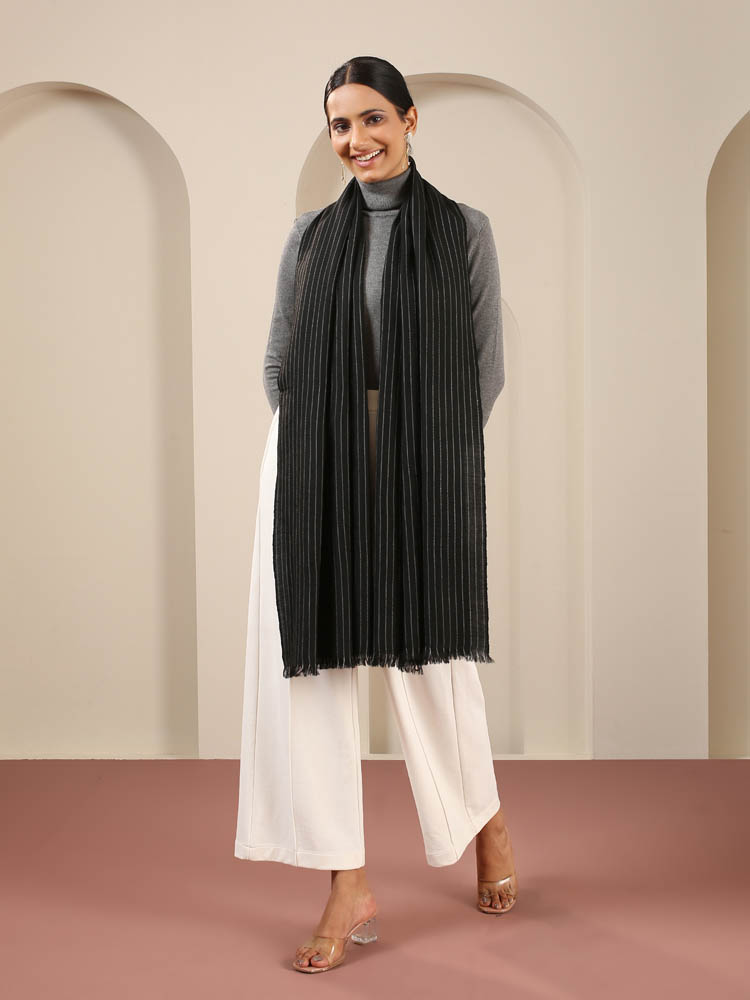 Classic Stripes Handloom Pashmina Stole/ Shawl