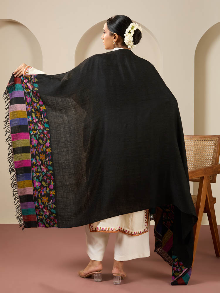 ImageGulrukh Palla Kani Pashmina Handloom Shawl – Multi, Black