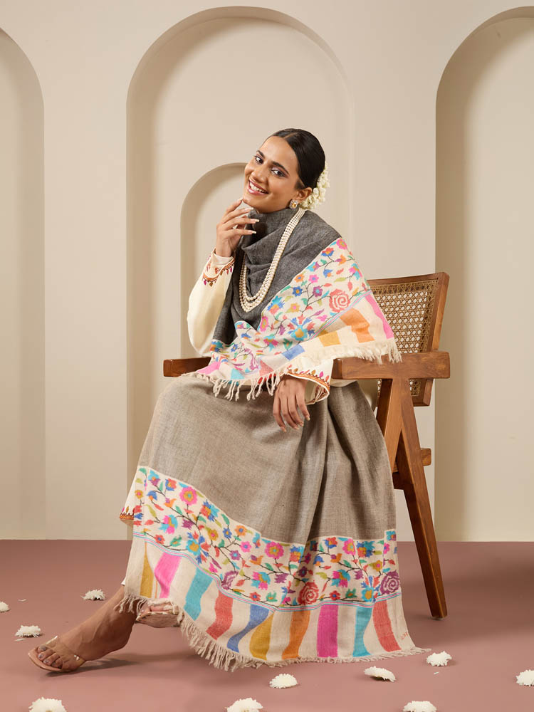Phool Palla Kani Dorukha Pashmina Shawl - Toosha Melange
