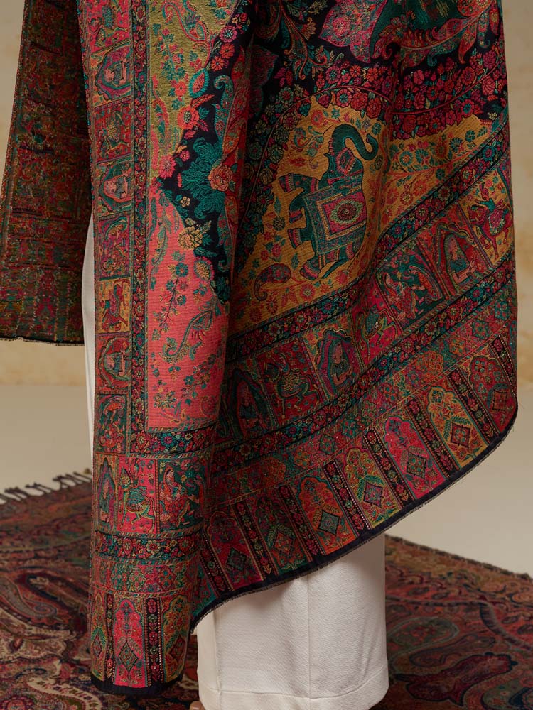 ImageEimaan Paisley Kalamkari Shawl – Multi, Blue