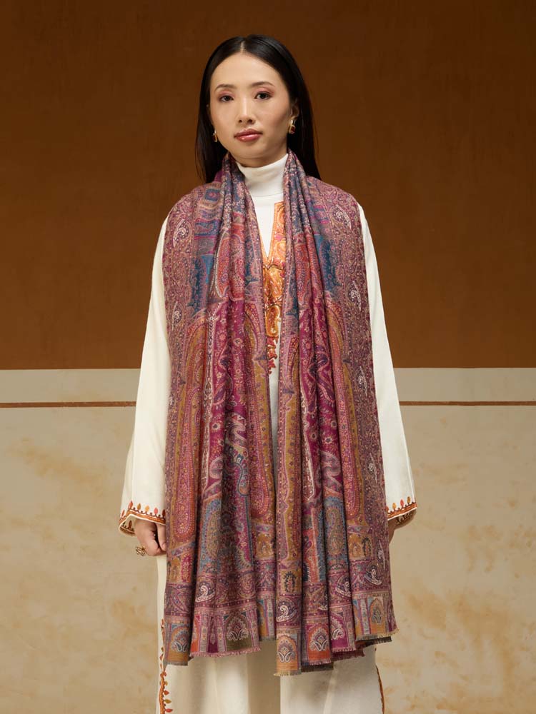RIti Vintage Paisley Kani Shawl - Madurai Multi