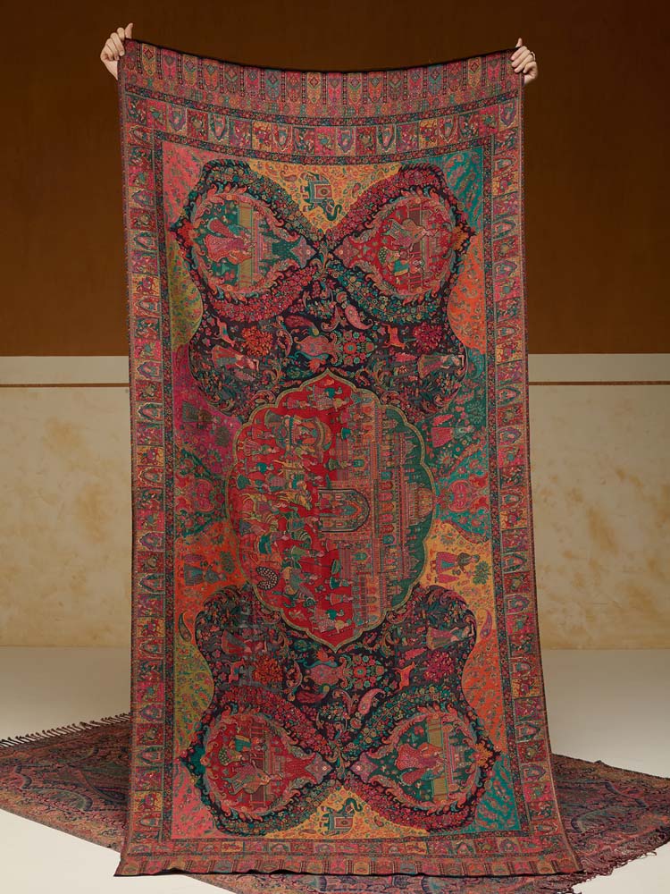 ImageRaj Shobha Kalamkari Wool Shawl – Equinox Multi