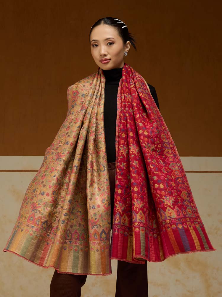 ImageAurielle Kani Dorukha Zari Shawl – Tuscan, Gold