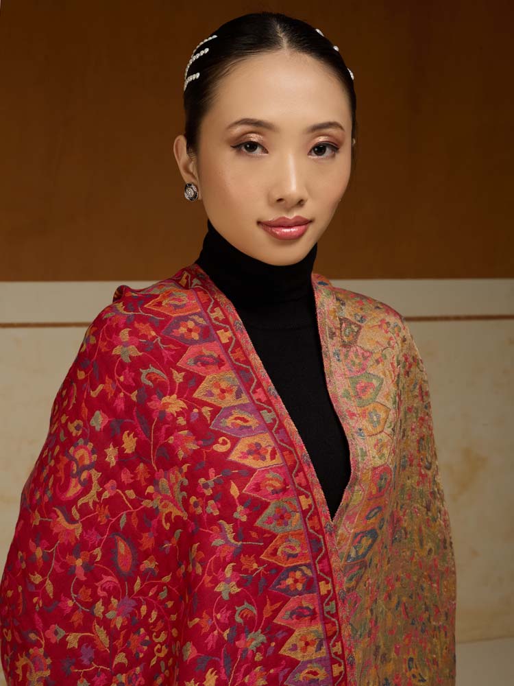 ImageAurielle Kani Dorukha Zari Shawl – Tuscan, Gold