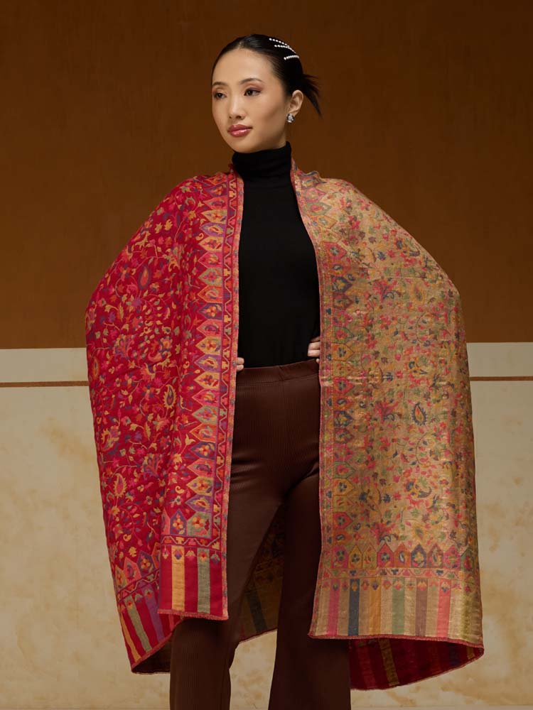 ImageAurielle Kani Dorukha Zari Shawl – Tuscan, Gold