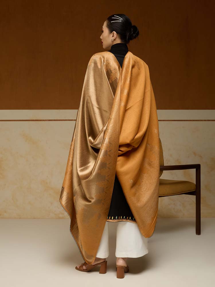 ImageNaqsh-e-DoRukh Zari Shawl – Medallion, Gold