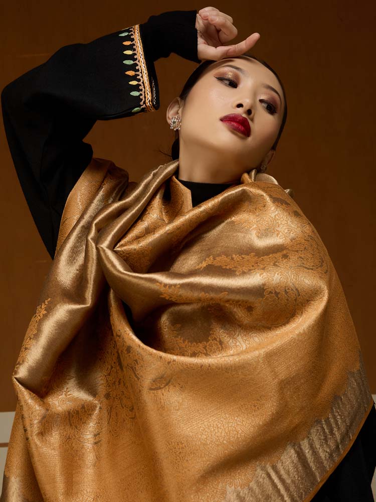 ImageNaqsh-e-DoRukh Zari Shawl – Medallion, Gold