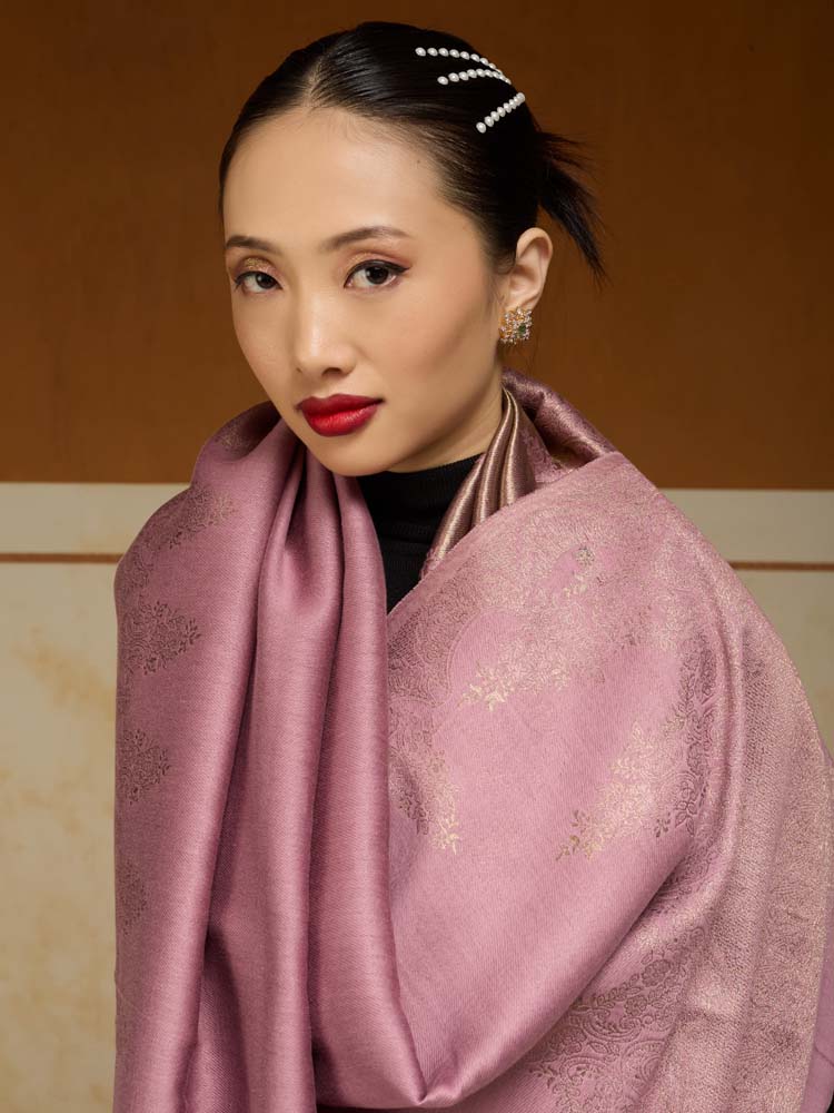 ImageNaqsh-e-DoRukh Zari Shawl – Orchid, Gold
