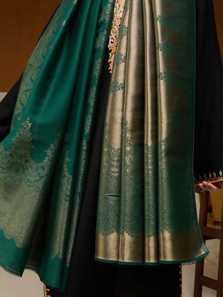 ImageNaqsh-e-DoRukh Zari Shawl – Emerald, Gold