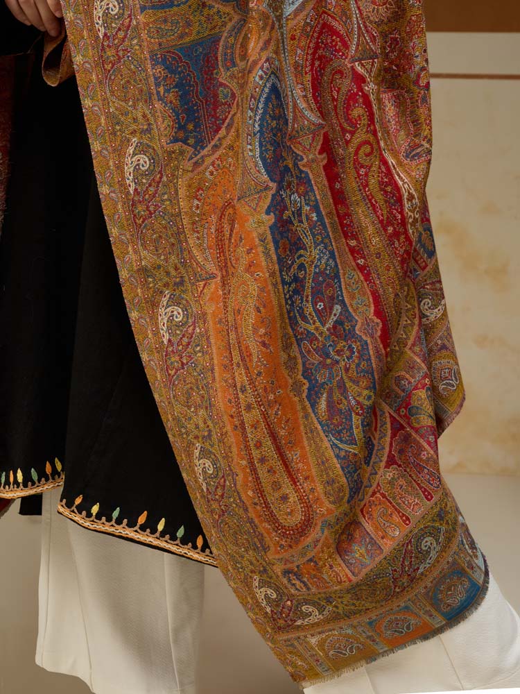 ImageRIti Vintage Paisley Kani Shawl – Kesari Multi