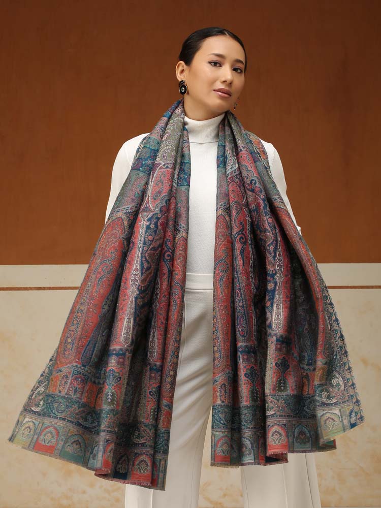 ImageRIti Vintage Paisley Kani Shawl – Peacock Multi