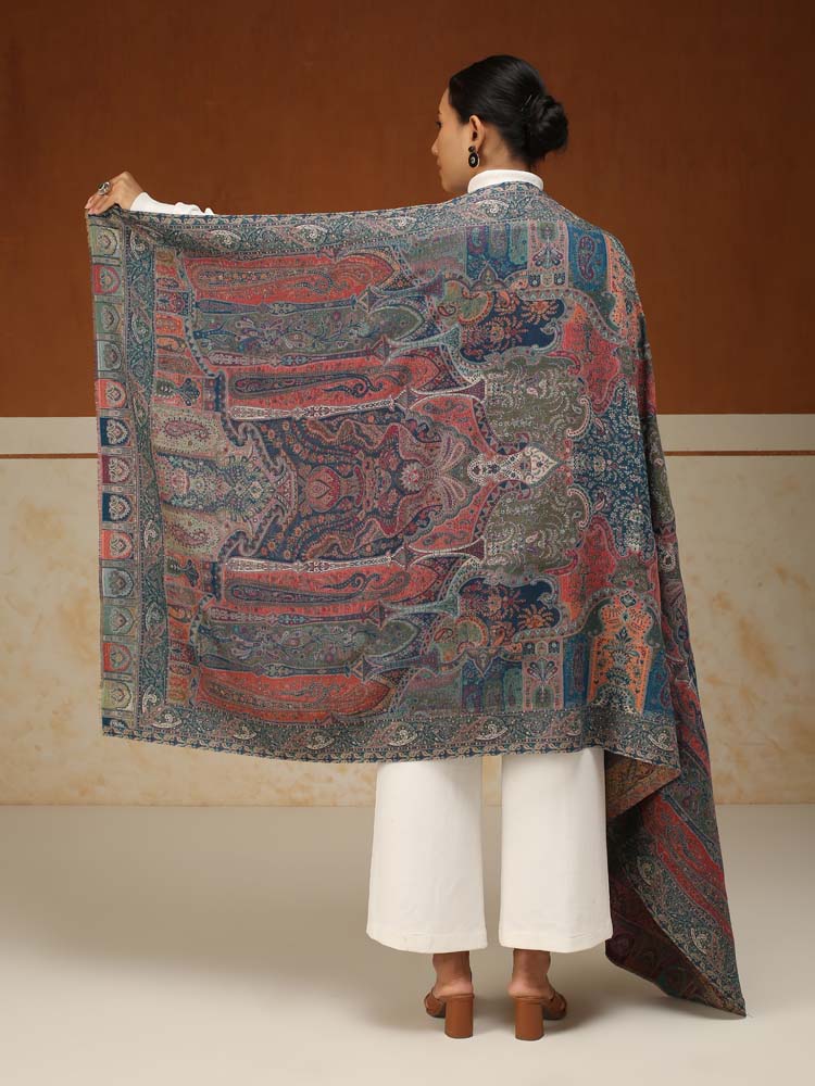 ImageRIti Vintage Paisley Kani Shawl – Peacock Multi