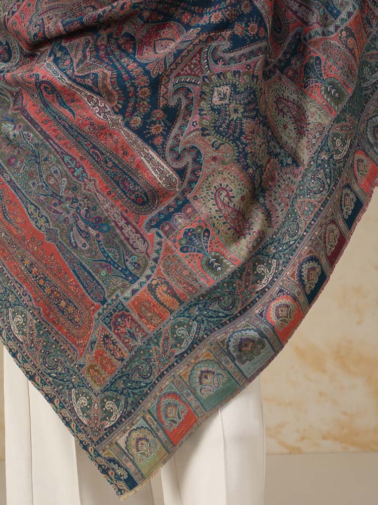 ImageRIti Vintage Paisley Kani Shawl – Peacock Multi