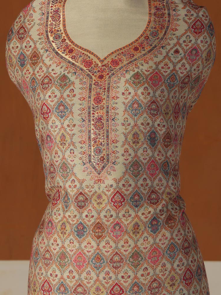 ImageAmbi Bahaar Kani Woolen Suit Set – Fawn Beige