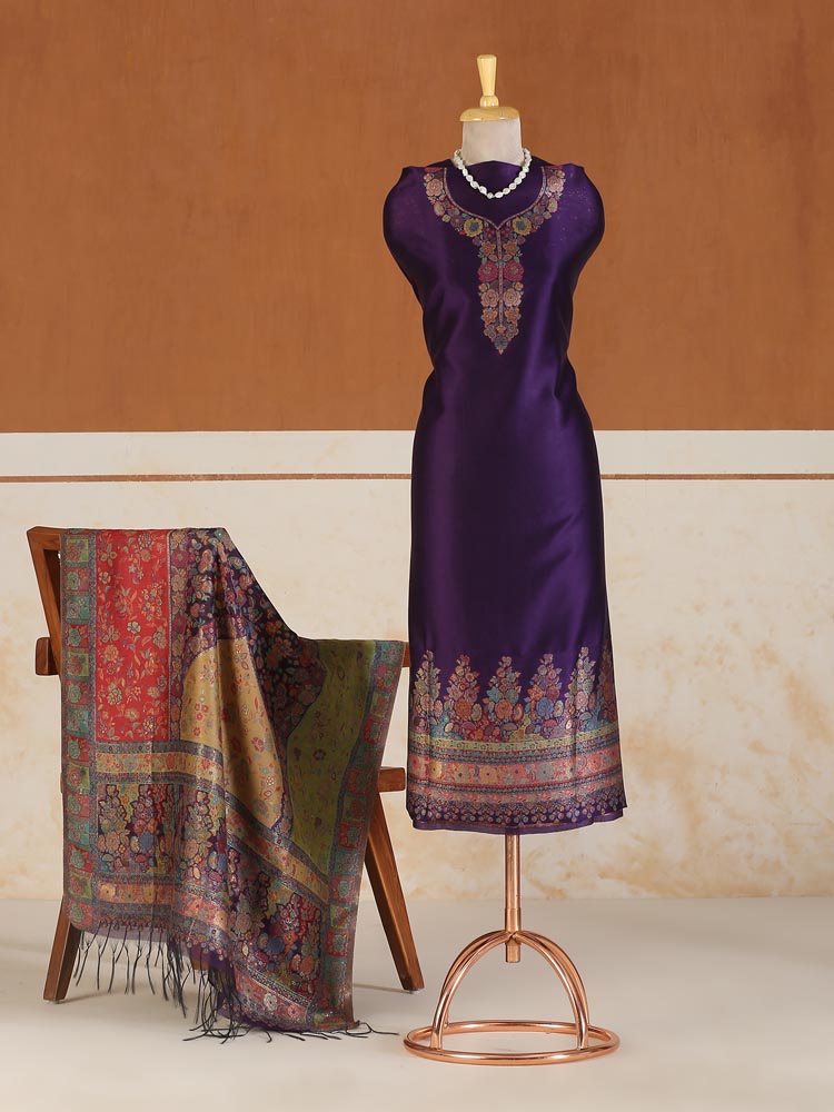 ImageKinari Gul Lux Silk Suit Set – Orchid Purple