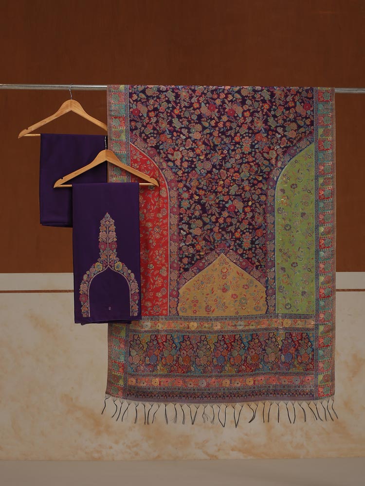 ImageKinari Gul Lux Silk Suit Set – Orchid Purple