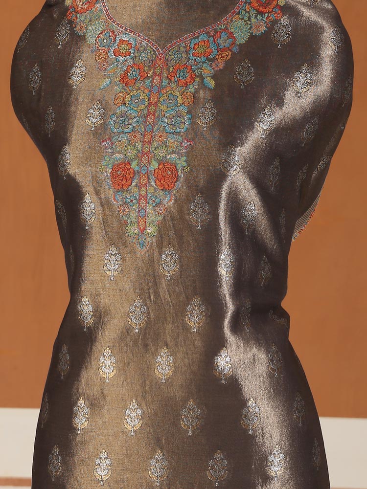 ImageShehzaadi Bagh Kani Silk Suit – Copper Multi