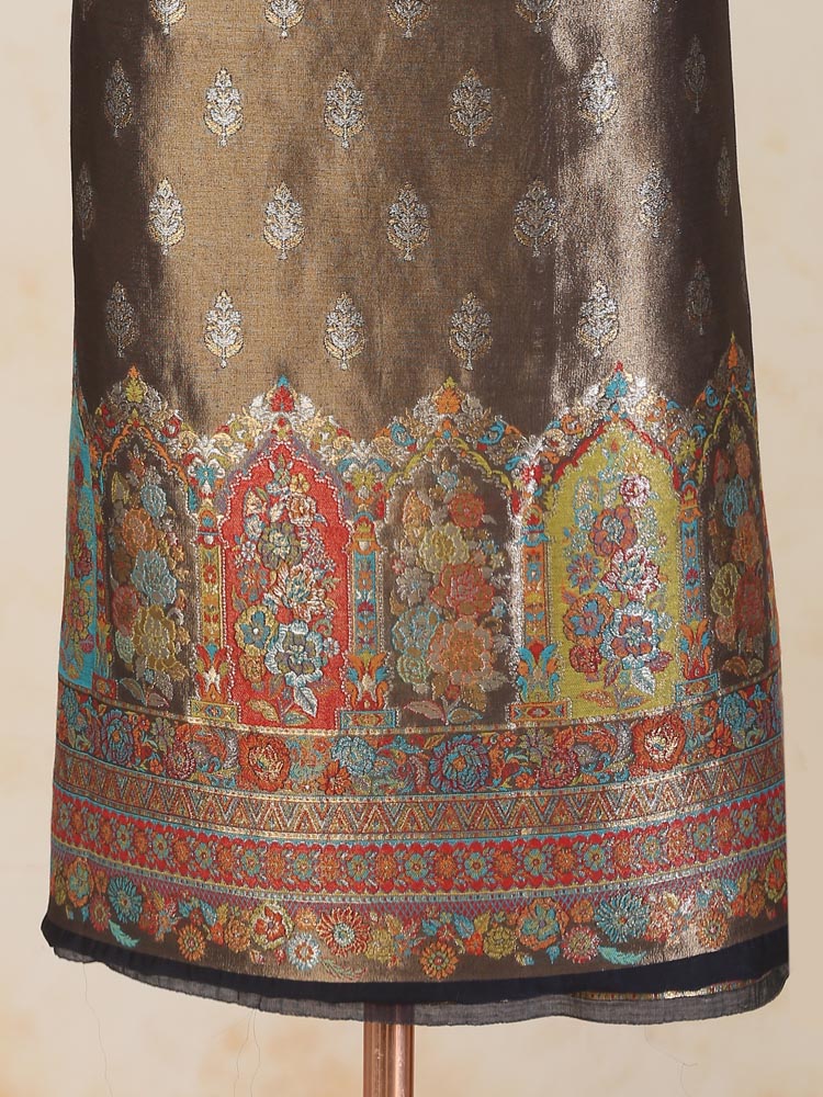 ImageShehzaadi Bagh Kani Silk Suit – Copper Multi