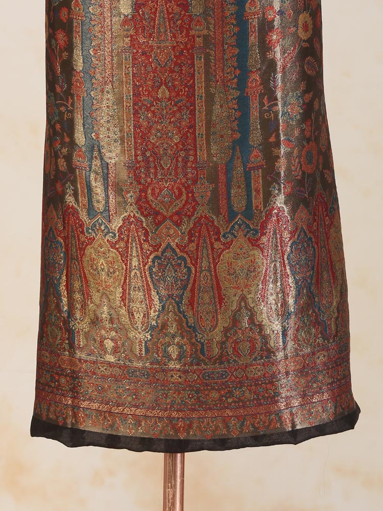 ImageEimaan Paisley Kani Silk Suit Fabric – Medallion Gold