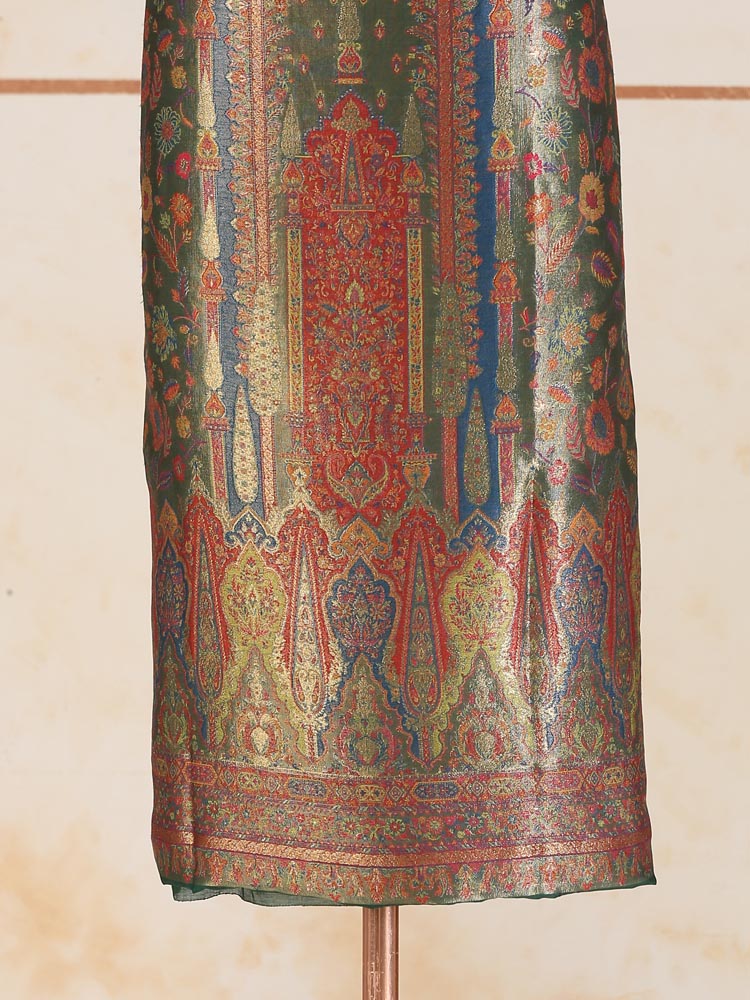 ImageEimaan Paisley Kani Silk Suit Fabric – Sabz Green