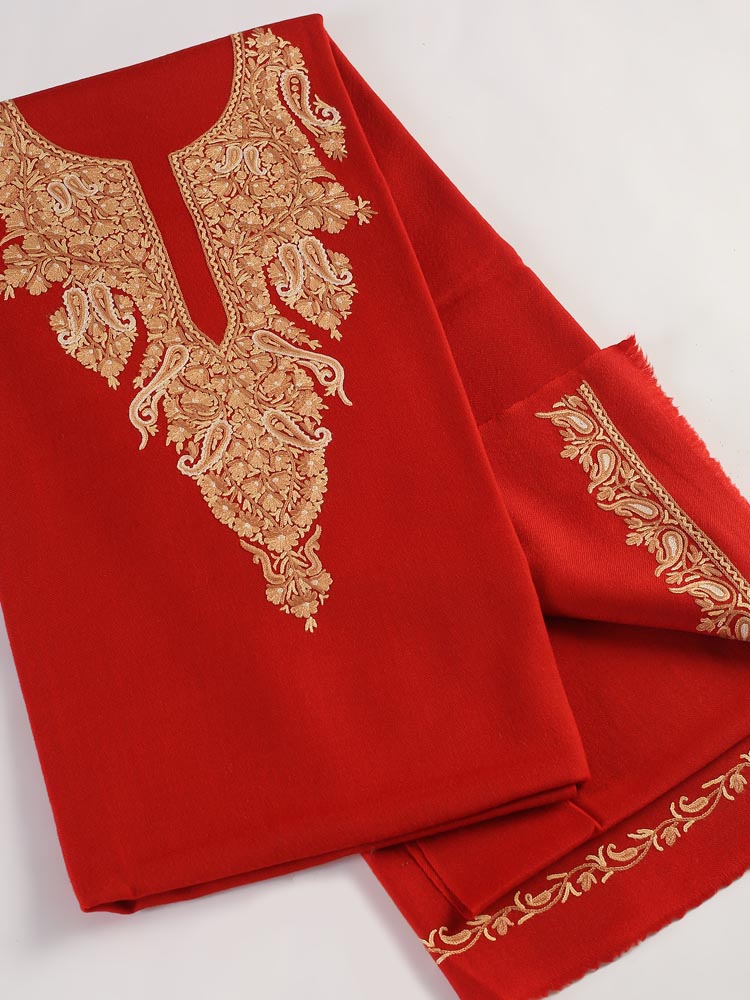 ImageAri Hand Emb Wool Suit Fabric – Surkh Red