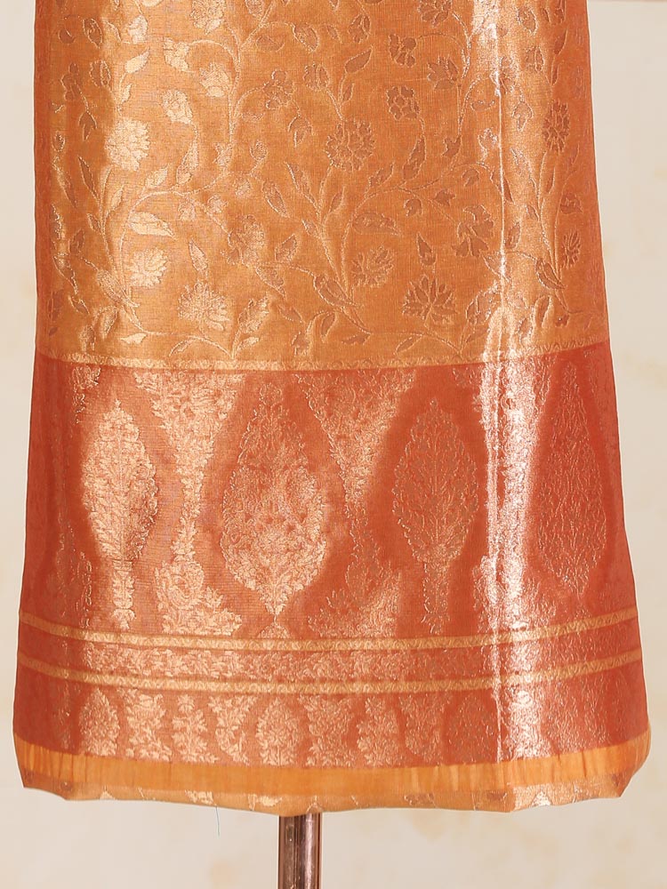 ImagePushp-Jaalika Silk Suit Fabric – Mustard Gold