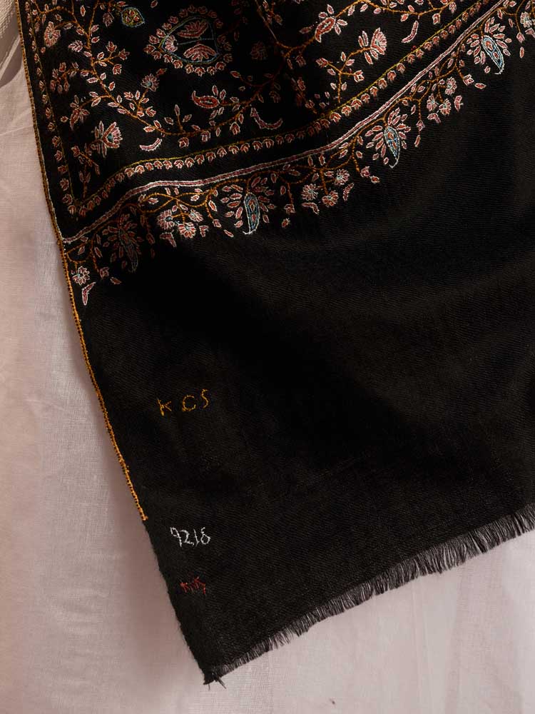 ImageHandloom Pashmina Phool Jaal Pashmina Shawl – Multi, Black