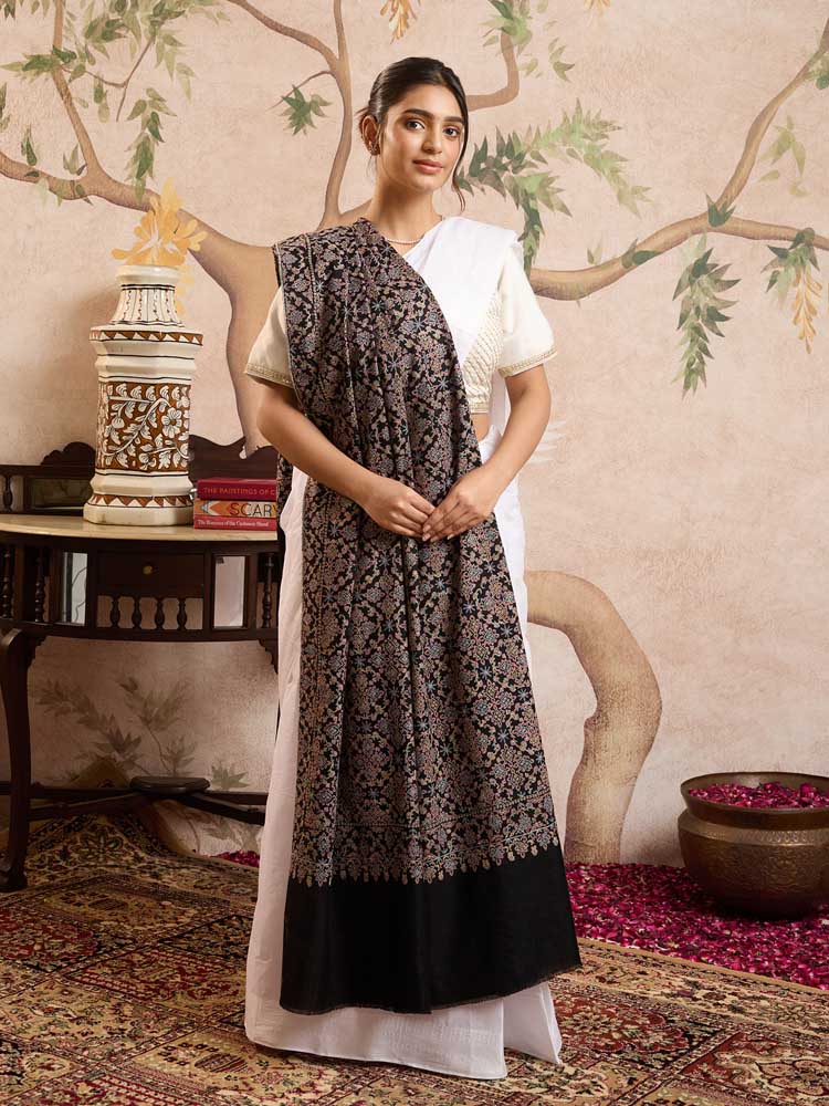 ImageSiya Bahaar Handloom Pashmina Sozni Shawl