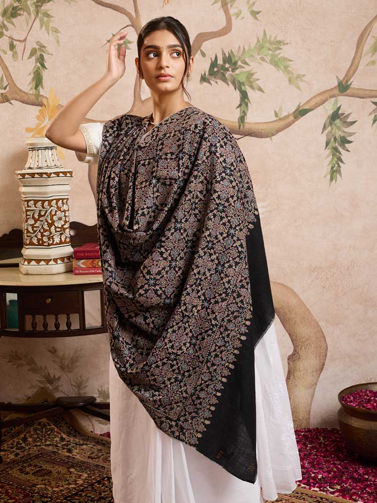 ImageSiya Bahaar Handloom Pashmina Sozni Shawl
