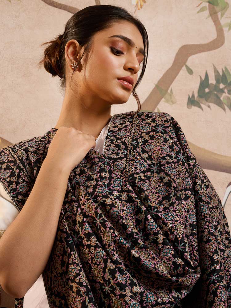 ImageSiya Bahaar Handloom Pashmina Sozni Shawl