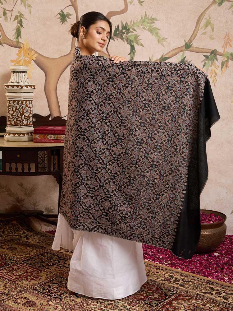 ImageSiya Bahaar Handloom Pashmina Sozni Shawl