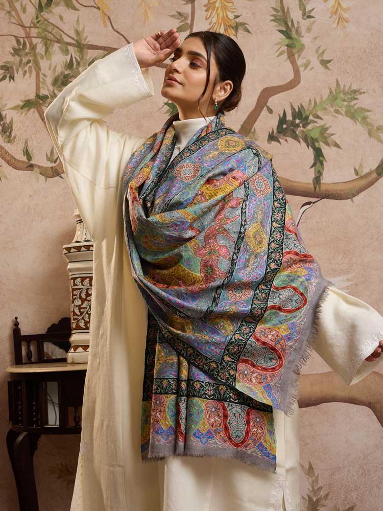 ImageRangruba Pashmina Kalamkari Stole – Multi