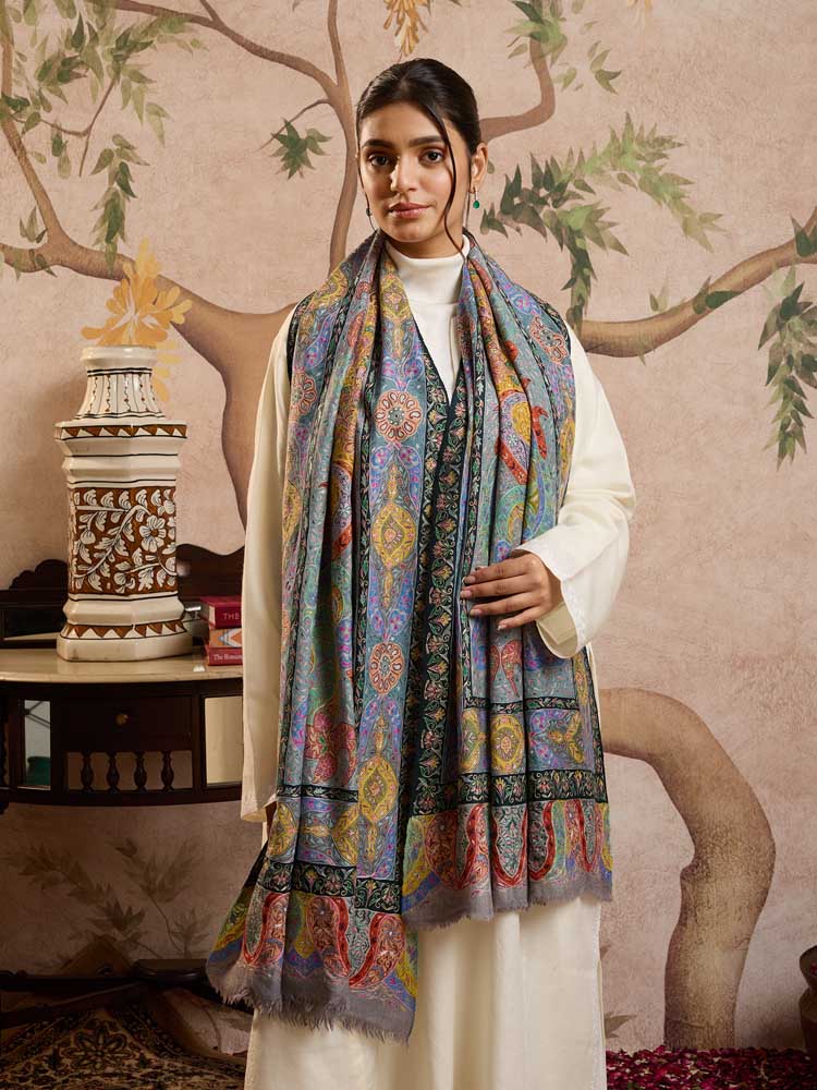 ImageRangruba Pashmina Kalamkari Stole – Multi