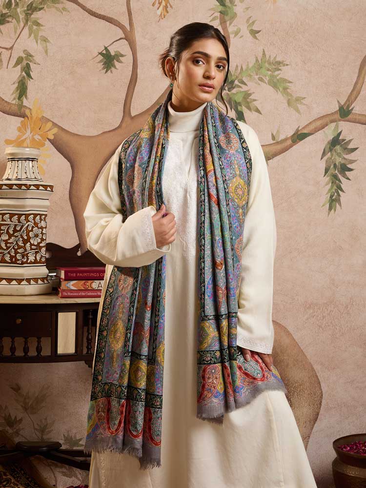 ImageRangruba Pashmina Kalamkari Stole – Multi