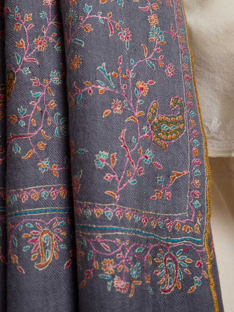 ImageHandloom Pashmina Phool Jaal Pashmina Shawl – Lilac, Multi