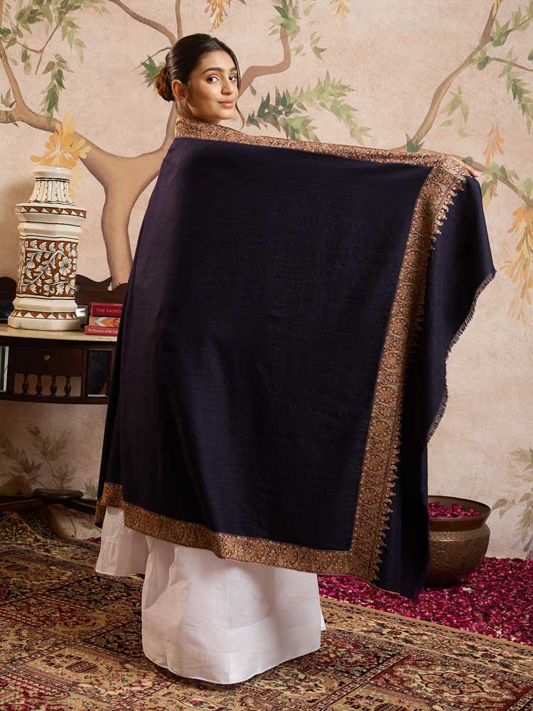 ImageHandloom Pashmina Baledaar Shawl – Eclipse Black