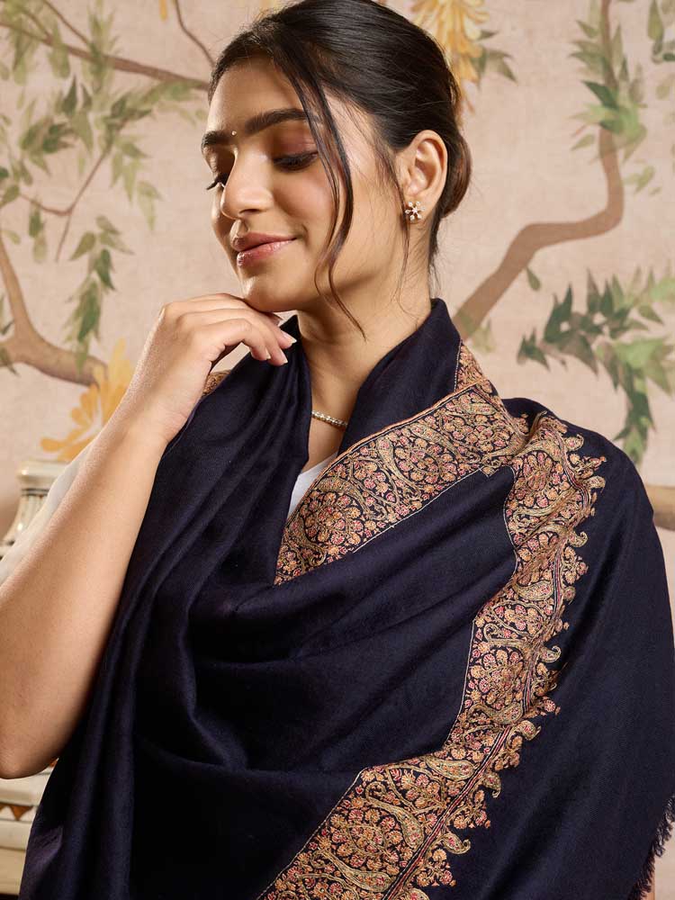 ImageHandloom Pashmina Baledaar Shawl – Eclipse Black