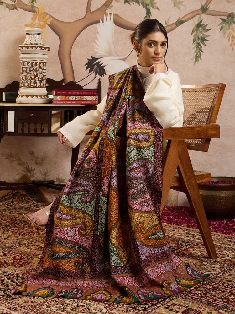ImageYaldaa Sozni Pashmina Shawl – Regal Multi
